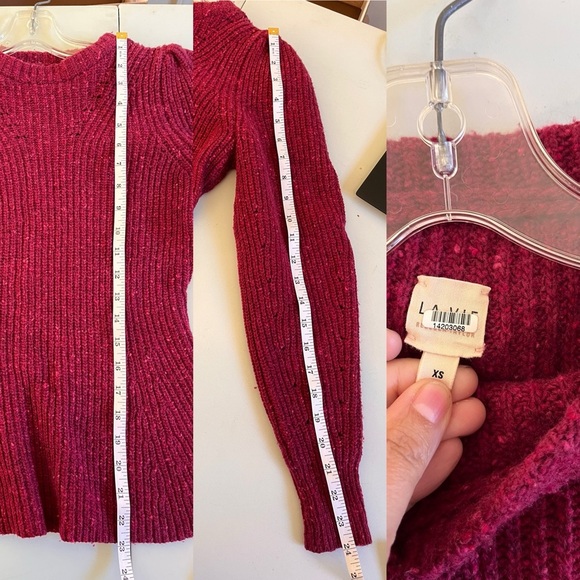 La Vie Rebecca Taylor Red Ribbed Peplum Sweater - Picture 8 of 16